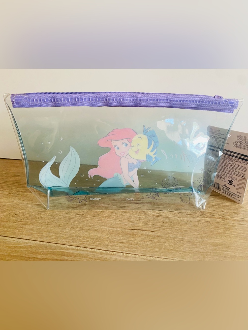 NWT Disney Little Mermaid Ariel Flounder Clear Vinyl Boat Pouch - Picture 3 of 4